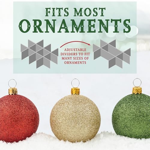 HOLDN’ STORAGE Christmas Ornament Storage Box with Dividers, Stores Ornaments up to 96 of 3 Inch Large Christmas Ball Storage Containers with 4 Trays - Red - Image 6