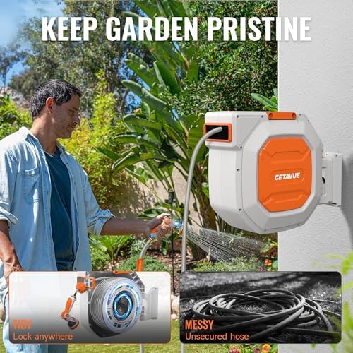 Retractable Garden Hose Reel 1/2 inch x 150 ft Wall Mounted - Image 2