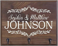 Personalized Family Name Wall Mounted Coat, Hat, Key, Pet Leash Collar Rack New Home Housewarming Gift with 3 Hooks 15" w x 12" h 4.25" deep (First and Last Name) by Unknown