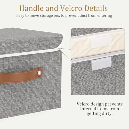 OUTBROS Collapsible Storage Boxes, Grey, 5 Pack 10.2 x 7.9 x 6.7 in - Image 7