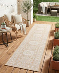 Rugs.com - Outdoor Aztec Rug – 12 Ft Runner Natural Indoor/Outdoor Rug – Weather-Resistant Easy-Clean Flatweave for Patios, Porches, and Hallways by Rugscom