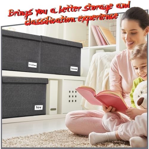 Chuangdi 6 Pcs Comic Book Storage Boxes,Charcoal Gray - Image 4