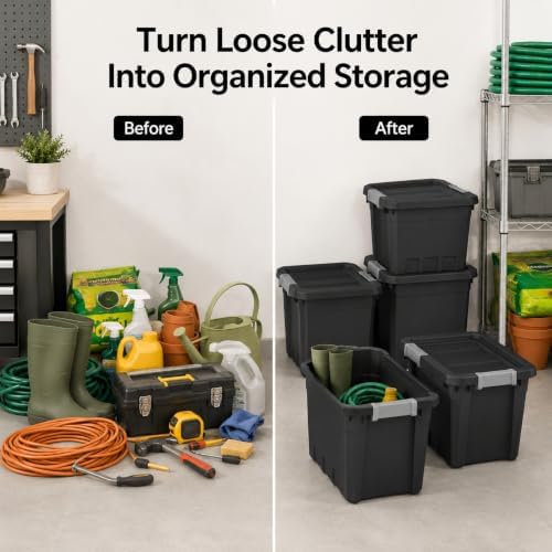 7.5 Gallon Stackable Storage Totes with Latch Lids,6 Pack - Image 6