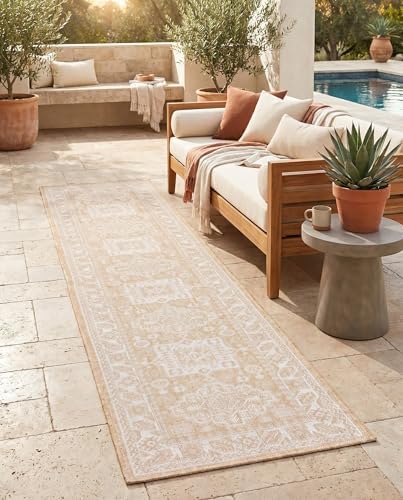 Rugs.com - Outdoor Aztec Rug – 12 Ft Runner Natural Indoor/Outdoor Rug – Weather-Resistant Easy-Clean Flatweave for Patios, Porches, and Hallways - Image 6