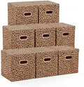 ANMINY Leopard Cheetah Print Storage Cubes Bins with Lids, 11Inch 8PCS by ANMINY