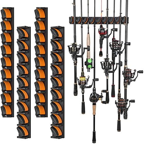 PLUSINNO V9 Fishing Rod Holder, Wall‑Mount Pole Holders for 9 Rod & Combos by PLUSINNO