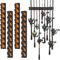 PLUSINNO V9 Fishing Rod Holder, Wall‑Mount Pole Holders for 9 Rod & Combos by PLUSINNO