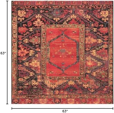 Unique Loom Outdoor Tribal Collection Area Rug - Quepos (5' 3" Square Multi/Black) - Image 2