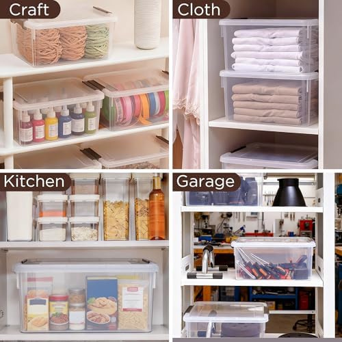 Citylife 17QT Plastic Storage Bins with Lids,5Packs Large Containers - Image 6