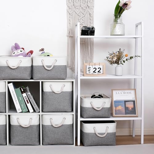 11 Inch 6 Pack Cube Storage Bins with Handles - Image 3