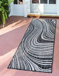 Unique Loom Outdoor Modern Collection Area Rug - Pool (2' x 6' 1" Runner, Charcoal/ Gray) by UniqueLoom