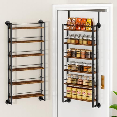 IBUYKE Over the Door Spice Organizer,Door or Wall Mount,Brown TLJ028H by IBUYKE