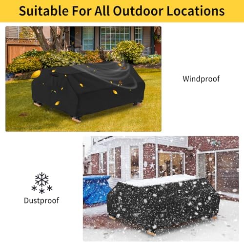 AKEfit Waterproof Picnic Table Covers 6FT Heavy Duty Oxford Cloth Wind Dust Proof Anti-UV Outdoor Indoor Patio Picnic Table Bench Cover 70/72 Inch,Black - Image 6
