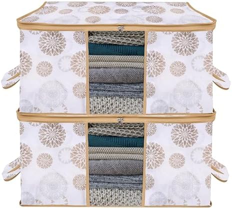 Kuber Industries (Pack of 24) Underbed Storage Bag | Gola Printed | Large Blanket Organizer | Clothing Storage Bag | Clear Window & Handle Storage Bag | Kambal Storage Bag | White - Image 2