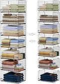 Yociyoga 7-Tier Stackable Closet Organizers and Storage Shelves, Foldable Closet Shelf Organizer System, Stackable Storage Bins Drawers for Closet Organizer System, Black（Patent No. 30022416） by FollowWithYociyogaTogether