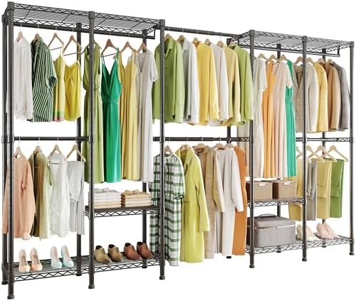 Higeego H5 Pro Heavy Duty Clothes Rack, Black Expandable Clothing Rack by Higeego