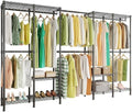 Higeego H5 Pro Heavy Duty Clothes Rack, Black Expandable Clothing Rack by Higeego