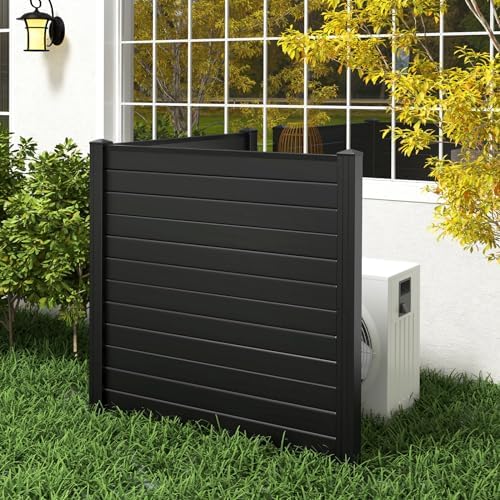 GIANTEX No-Dig Air Conditioner Fence, 2 Panels, 48''W x 48''H, Black - Image 2