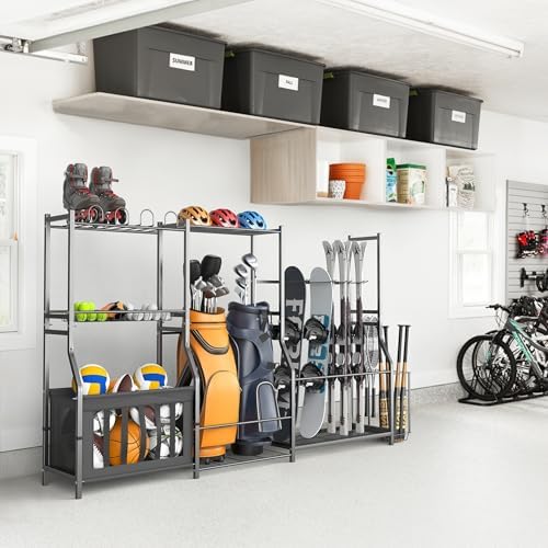 WALMANN Garage Sports Equipment Organizer Stand, Freestanding Ski Rack - Image 2