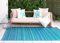 Fab Habitat Outdoor Rug - Waterproof, Fade Resistant, Crease-Free - Premium Recycled Plastic - Striped - Porch, Deck, Balcony, Hallway, Poolside - Cancun - Turquoise & Moss Green - 2.5 x 8 ft Runner by FabHabitat