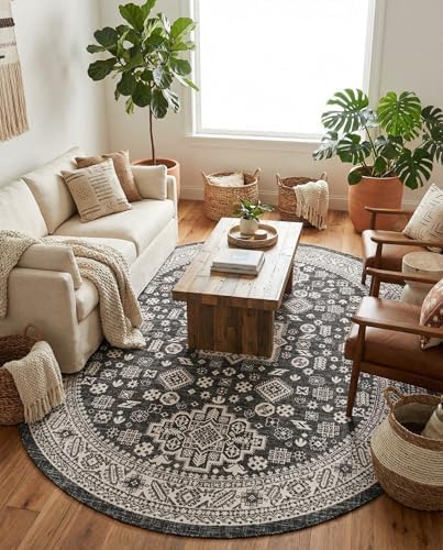 Rugs.com - Outdoor Aztec Rug – 7' 10 x 10' Oval Charcoal Gray Indoor/Outdoor Rug – Weather Resistant for Patios, Decks, and Porches - Image 4