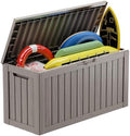 Vixzen 80 Gallon Deck Boxes Outdoor Waterproof, Resin Lockable Storage Box for Patio Cushions Storage Furniture, Garden Tools, Pool Supplies, Weatherproof and UV Resistant (Grey, 80 Gallon) by Vixzen