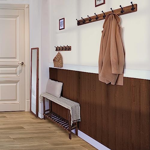 WEBI Rustic Coat Rack Wall Mount,5 Cast Iron Coat Hooks Wall Mounted,Heavy Duty Antique Vintage Hooks for Hanging Coats,Jacket,Clothes,Brown,2 Packs - Image 5