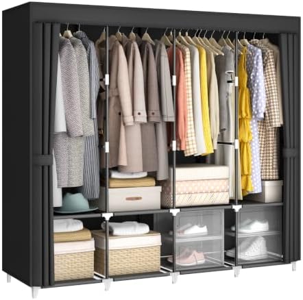 67" Portable Wardrobe Closet for Hanging Clothes Large Capacity for Bedroom by MOGELAFOO