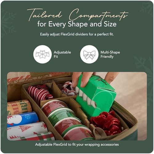 Covermates Gift Wrap Storage Organizer, 38" W x 13" D x 6.5" H, Green - Image 5