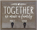 Rooms Organized Personalized Re-Engineered Couple Names Barn Wood Decor Wall Mounted Coat Hat and Dog Leash Rack Storage with 2 Metal Hooks 10" w x 8" h 4.25" deep by LifeSongMilestones