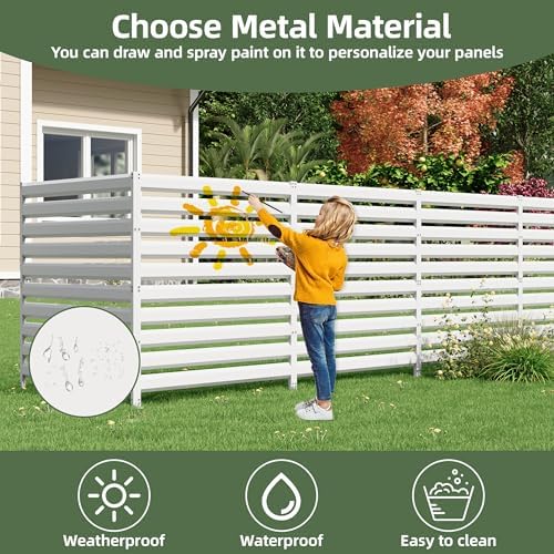 42" H x 38" W (2 Panels) Air Conditioner Fence Panels, Outdoor Privacy Screens, Pool Equipment Enclosure, Trash Can Screens Fence Kit for Outside Backyard Patio White - Image 6