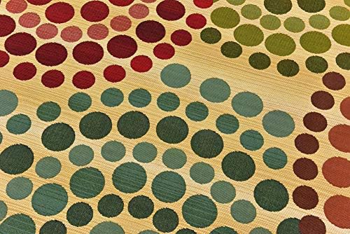 Unique Loom Outdoor Modern Collection Area Rug - Spark (8' Round, Beige/ Burgundy) - Image 6