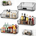 Blulu 4 Pcs Grid Wall Baskets, Wire with Hooks for Hanging, 15 x 7 x 6 Inch by Blulu