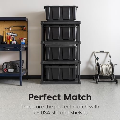 IRIS USA 4-Pack 27 Gal Heavy Duty Storage Tote Bins with Lids, Black - Image 6