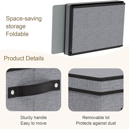 Storage Box with Handles,7.1x9.1x13 In,Gray Bin,5-Pack - Image 5