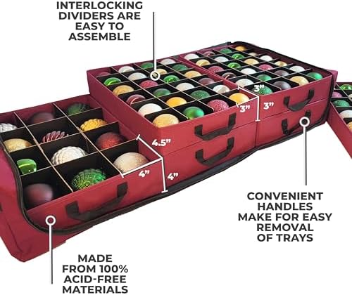 612 Vermont Flat Under Bed Ornament Storage, Holds 108 Ornaments - Image 3