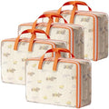 4 Large Storage Bags with Lids and Reinforced Handles, Moving Boxes 120L Heavy Duty for Clothes Storage and Travel Laundry Bag (Clear, 4 Pack) by Unknown