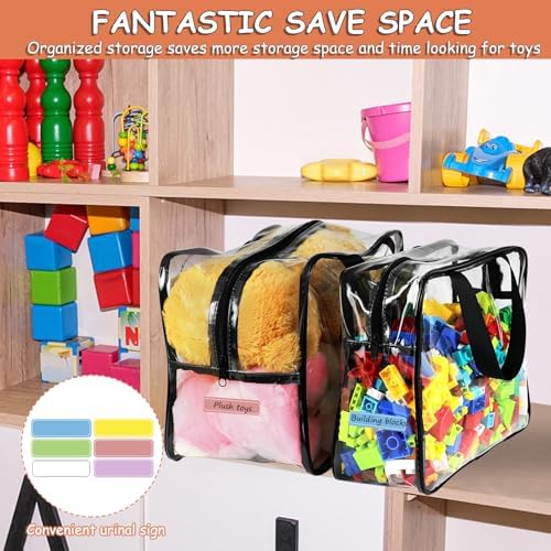 6Pcs Large, XL, XXL Toy Storage Bags with Labels Clear Toy Organizer - Image 6