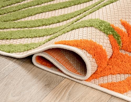 Rugshop Lucca Indoor/Outdoor Contemporary Floral Area Rug Multi 5' x 7' - Image 4