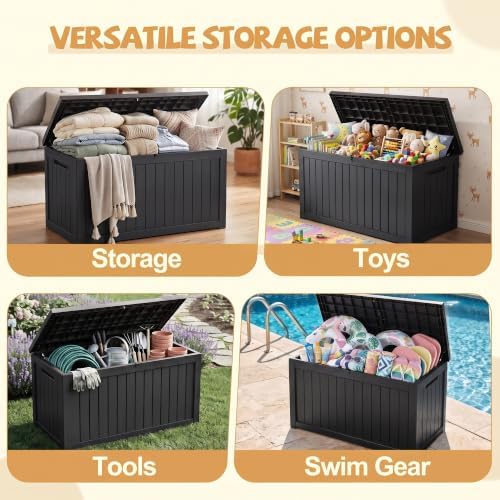Outdoor Storage Box Waterproof, 360 Gal Gen 2 Resin Deck Box With Wheels - Image 3