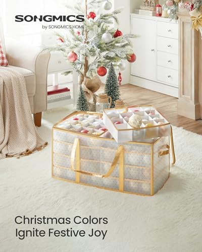 SONGMICS Large Christmas Ornament Storage Boxes, Set of 2, with 256 Slots - Image 2