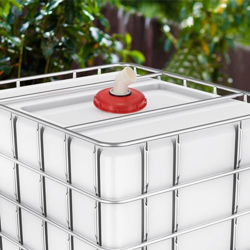PATIKIL 45° IBC Lid Filter Cover 245mm Plastic Ton Barrel Cover with Washable Nylon Filter IBC Tote Hose Adapter IBC Tank Container for Rainwater Tank Rain Tank 1000L IBC Tank, Red White - Image 4