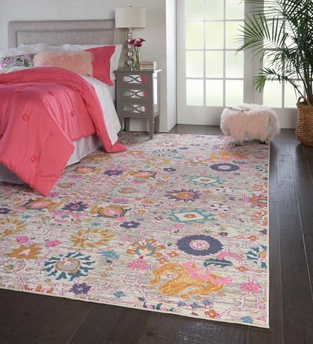 Nourison Home Passion Silver 5'3" x 7'3" Area Rug - Easy Clean, Non Shedding, Bed Room, Living Room, Dining Room, Kitchen (5' x 7') - Image 2