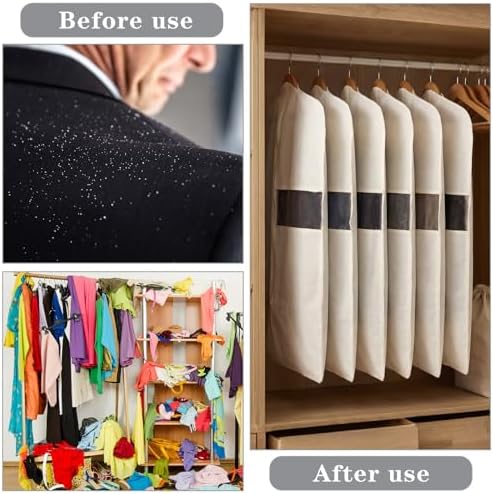 Aliceset 6 Pcs 32 Inches Cotton Garment Bags for Hanging Clothes - Image 6