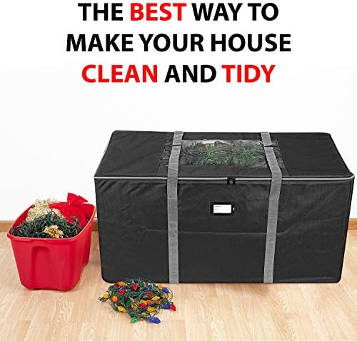 ProPik Rolling Christmas Tree Storage Bag, Fits Up to 9 Foot Tall Disassembled Trees, 25" X 25" X 60", Extra Large Heavy Duty Xmas Container with Wheels, Handles and Straps (Black) - Image 5