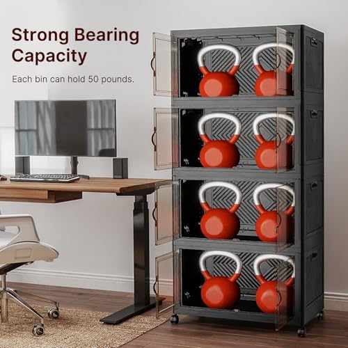 UAMFURI Stackable Storage Bins, 896QT Collapsible Drawers with 2 Lids - Image 5