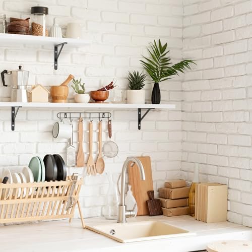 Kaboon 45 inch Long 10 inch Deep Floating Shelves for Wall Set of 2, Large Open Shelves Wall Mounted, Space Saving Home and Commercial Use, White - Image 4