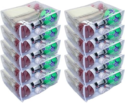 10-Pack X-Large Heavy Duty Vinyl Zippered Closet Storage Bags 22" x 18" x 7.5" (Clear) for Sweaters, Blankets, Comforters, Bedding Sets and Much More! by OrehHomewares