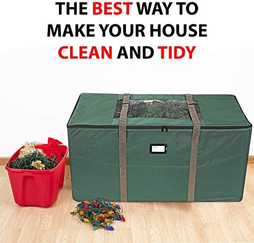 ProPik Rolling Christmas Tree Storage Bag, Fits Up to 9 Foot Tall Disassembled Trees, 25" X 25" X 60", Extra Large Heavy Duty Xmas Container with Wheels, Handles and Straps (Green) - Image 5