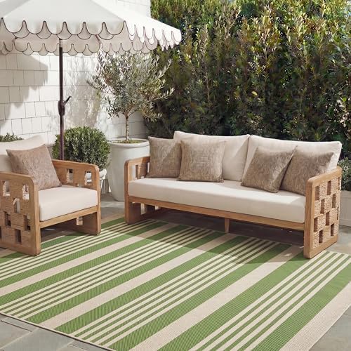 SAFAVIEH Courtyard Outdoor Area Rug 8x11, Green & Beige CY6062-244 by Unknown